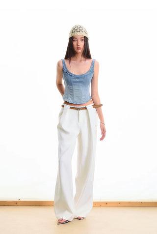 [NOTAWEAR] Denim Fishtail Sleeveless top