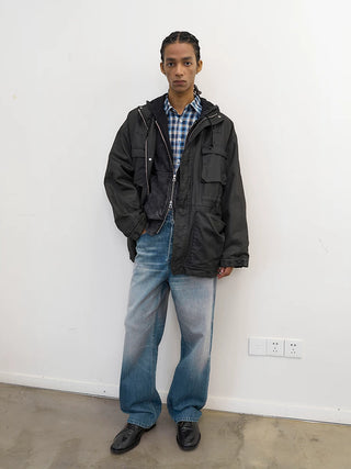 [NeverSeez] Distressed Waxed Workwear Jacket