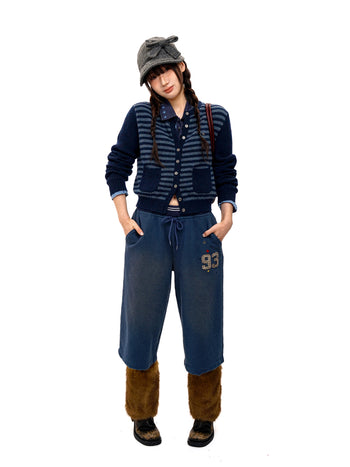 [Moromoro2] Distressed Star Applique  Sweatpants