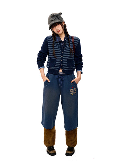 [Moromoro2] Distressed Star Applique  Sweatpants