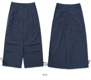 [Moromoro2] Velvet Pleated Wide-leg Pants