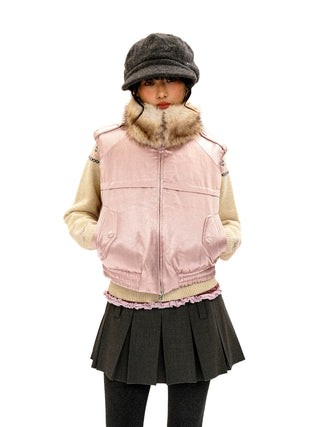 [Moromoro2] Fur Collar Aviator Vest &  Jacket