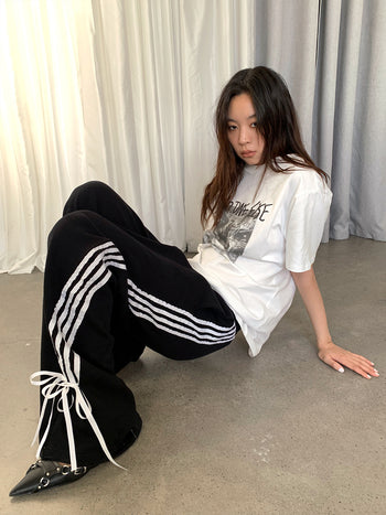 casual Side webbed bow drawstring pants