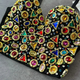 Sweetheart neck beaded padded cami top