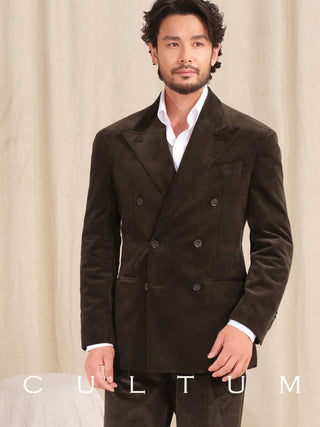 [CULTUM] Double-Breasted Cotton Corduroy Suit Set