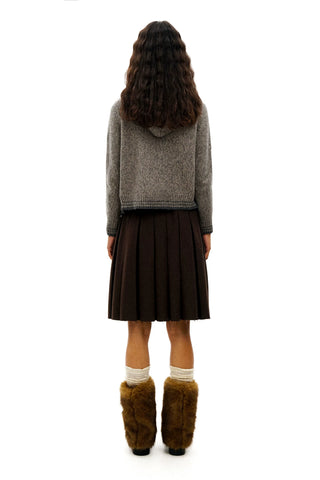 [Moromoro2] Bow Zip Hooded Cardigan