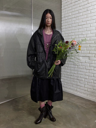 [NEVERSEEZ] Flap Pocket Workwear Skirt