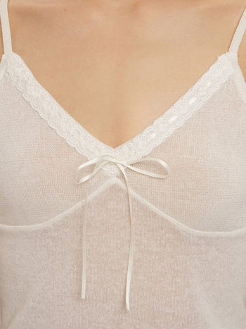 [moromoro2] Lace Trim Cami Top