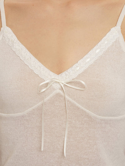 [moromoro2] Lace Trim Cami Top