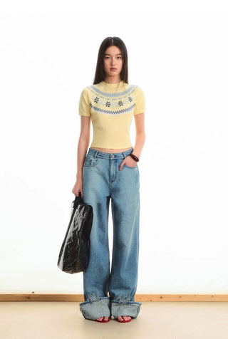 [NOTAWEAR] Fair Isle Knit T-Shirt