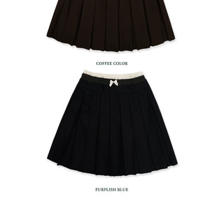 [Moromoro2] Faux Spliced Pleated Skirt