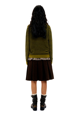 [Moromoro2] Striped Hooded Cardigan
