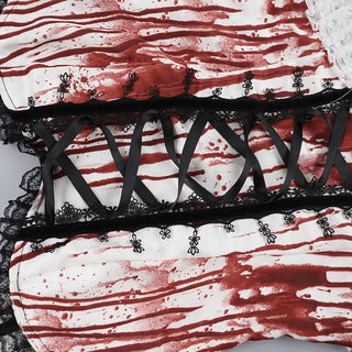 Sweetheart neck contrast lace up cami top