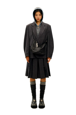 [Moromoro2] Bow Zip Hooded Cardigan