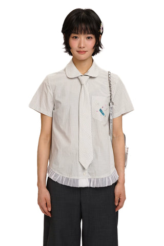 [moromoro2] Plaid Rhinestone Lace Shirt/Skirt  Cover