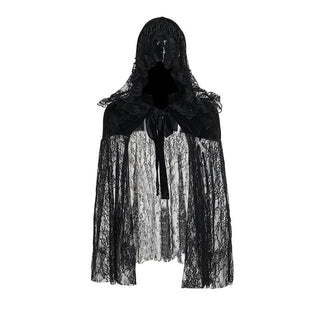 Hoodie velvet lace self tie beaded shrug top