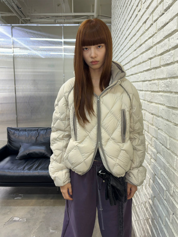 [NeverSeez] Diamond Quilted Down Jacket