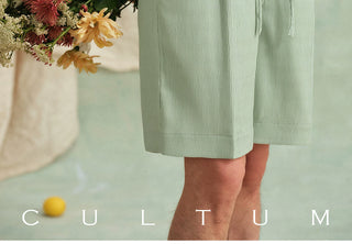 [CULTUM] Wave Texture Drawstring Shorts