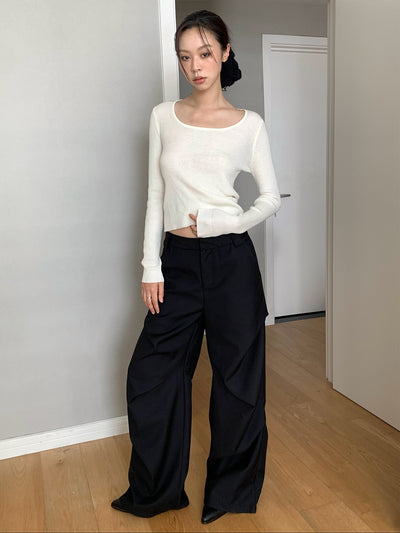 Solid Slim Fit Knitted Sweater