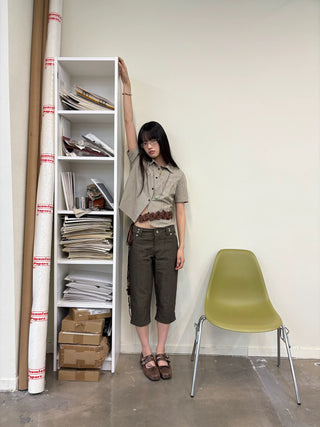 [NeverSeez] Pleated Short-Sleeve Shirt