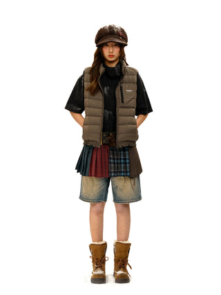 [Moromoro2] Lace Trim Hooded Down Jacket /  Vest