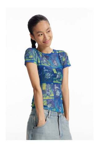 [CONP] Graphics Slim Fit Mesh T-shirt