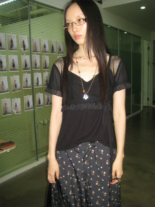 [NeverSeez] Layered Lace T-shirt