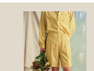 [CULTUM] Drawstring Pleated Shorts