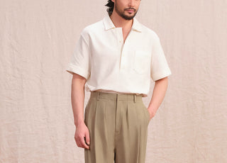 [CULTUM] Pleated Relaxed Trousers