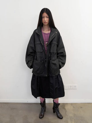 [NeverSeez] Distressed Waxed Workwear Jacket