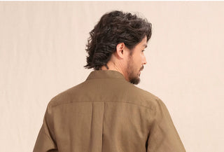 [CULTUM] Linen Stand Collar Shirt