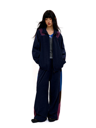 [Moromoro2] Lace Bar Blocked Sport  Jacket/Pants