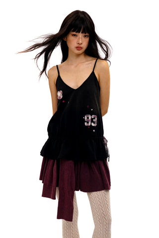 [Moromoro2] Rabbit Applique Stone Wash  Camisole