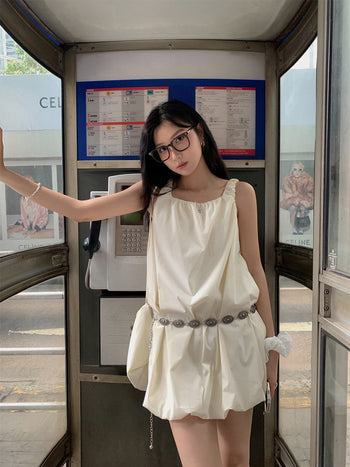 [Country Core] Square Collar Suspender dress