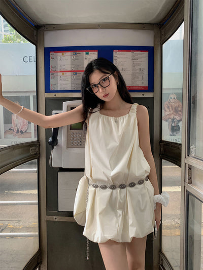 [Country Core] Square Collar Suspender dress