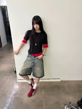 [NeverSeez] Lyocell-Wool Solid T-Shirt