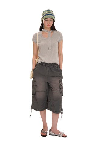 [MOROMORO] Washed Twill Cargo Pants