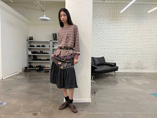 [NeverSeez] Linen Blend Striped T-shirt