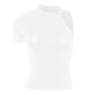 Crew neck irregular solid top
