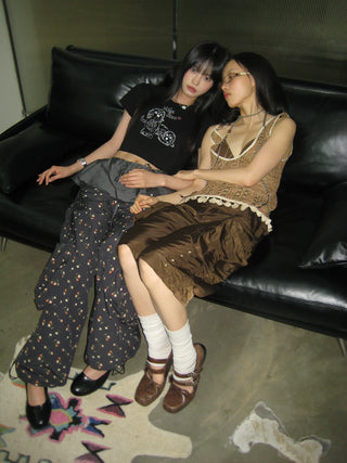 [NeverSeez] Washed Wrinkled Utility Shorts