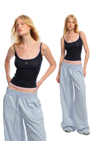 [NOTAWEAR] Faux Two-piece Cami Top