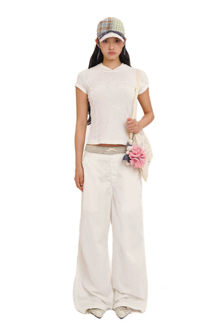 [moromoro2] Badge Embroidery Hooded T-shirt