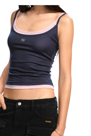 [NOTAWEAR] Faux Two-piece Cami Top