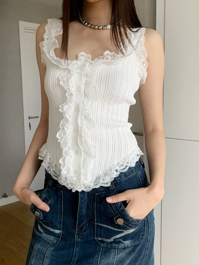 lace knitted short sleeve cardigan