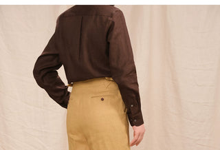 [CULTUM] Linen Double Pleated Trousers