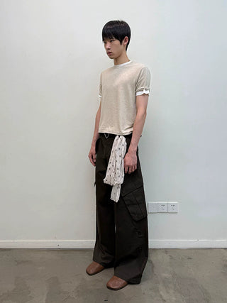 [NeverSeez] Lyocell-Wool Solid T-Shirt