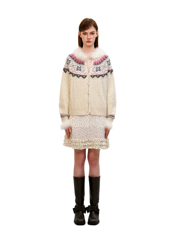 [Moromoro2] Fair Isle Pearl Knit Sweater
