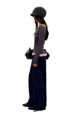 [Moromoro2] Fair Isle Faux Two-piece Top