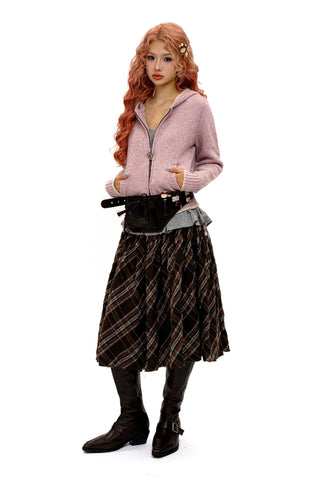 [Moromoro2] Bow Zip Hooded Cardigan