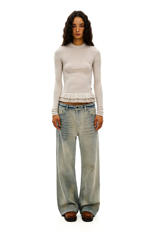 [Moromoro2] Long Sleeve Lace T-shirt
